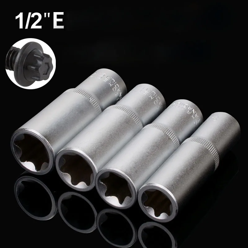 Удлиняющий торцевой ключ со звездообразной головкой, 1/2 дюйма, 78 мм, глубокая головка E-типа E8, E10, E11, E12, E14, E16, E18, E20, E22, E24, торцевые головки с храповым механизмом Удлиняющий торцевой ключ со звездообразной головкой, 1/2 дюйма, 78 мм, глубокая головка E-типа E8, E10, E11, E12, E14, E16, E18, E20, E22, E24, торцевые головки с храповым механизмом