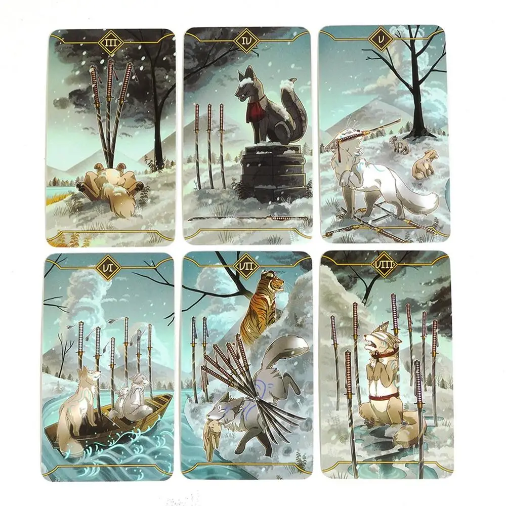 Seasonal Fox Tarot Cards For Beginners And Understanding Meanings On Them Edition Oracle Board Playing Table Games 4