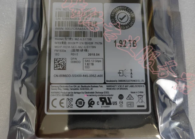 For 0086DD MZ-ILS1T9B 1.92T SSD SAS 12G 2.5 086DD PM1633A read intensive hard drive 4 S597253bfea2844fab5ea3b223c1fc96a7