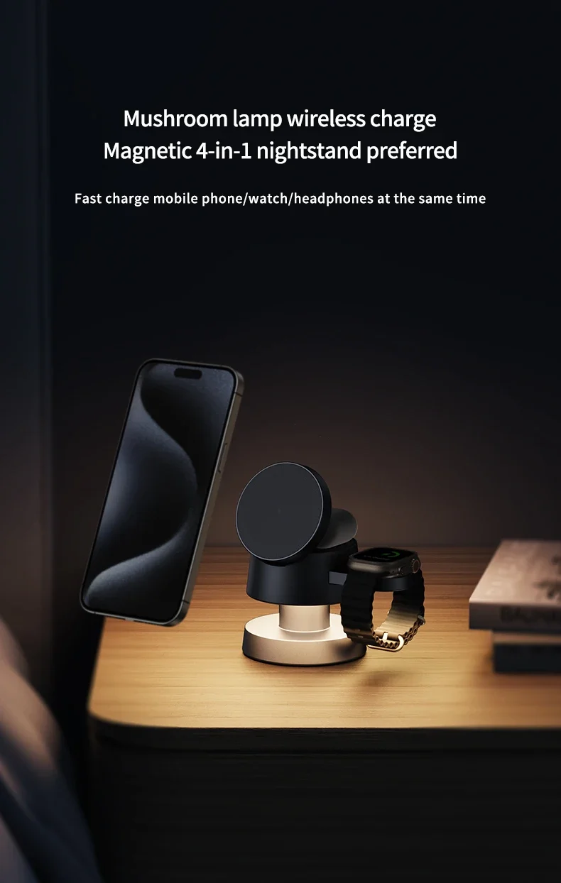 Magnetic Night Light Wireless Charger Stand For Magsafe iPhone & Apple Watch & Airpods Pro