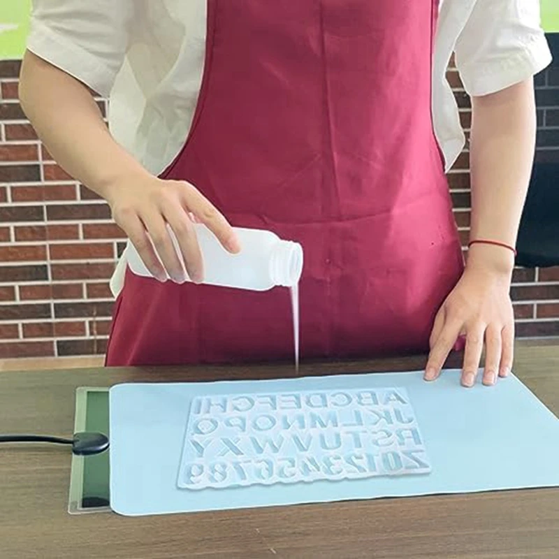 타이머 및 뚜껑이 있는 송진 가열 패드 키트, 송진 경화 패드, 키 체인용 에폭시 건조 패드 세트 키트, DIY 애호가 EU 플러그