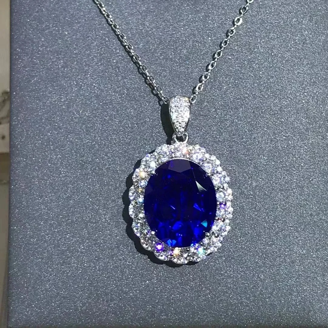 Gica Gema 100% 925 Sterling Silver 15 CT Royal Blue Lab