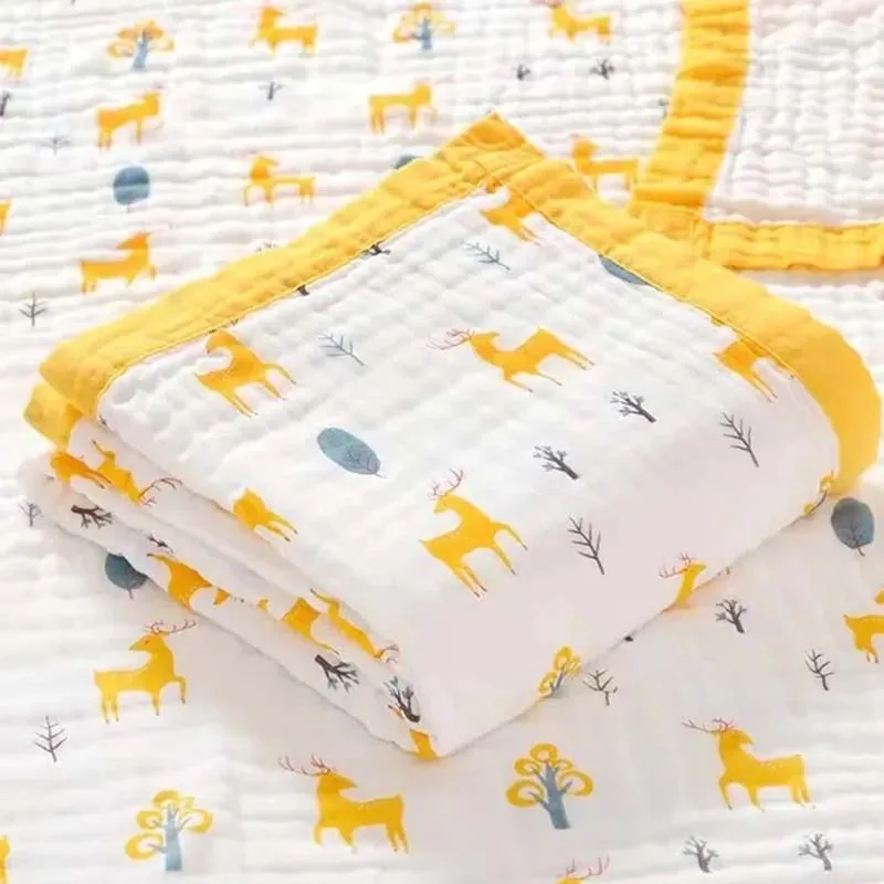 Baby Bath Towel Newborn Baby Gauze A Class Newborn Children Bath Towel Cotton Six Layers High Density Quilt Cover