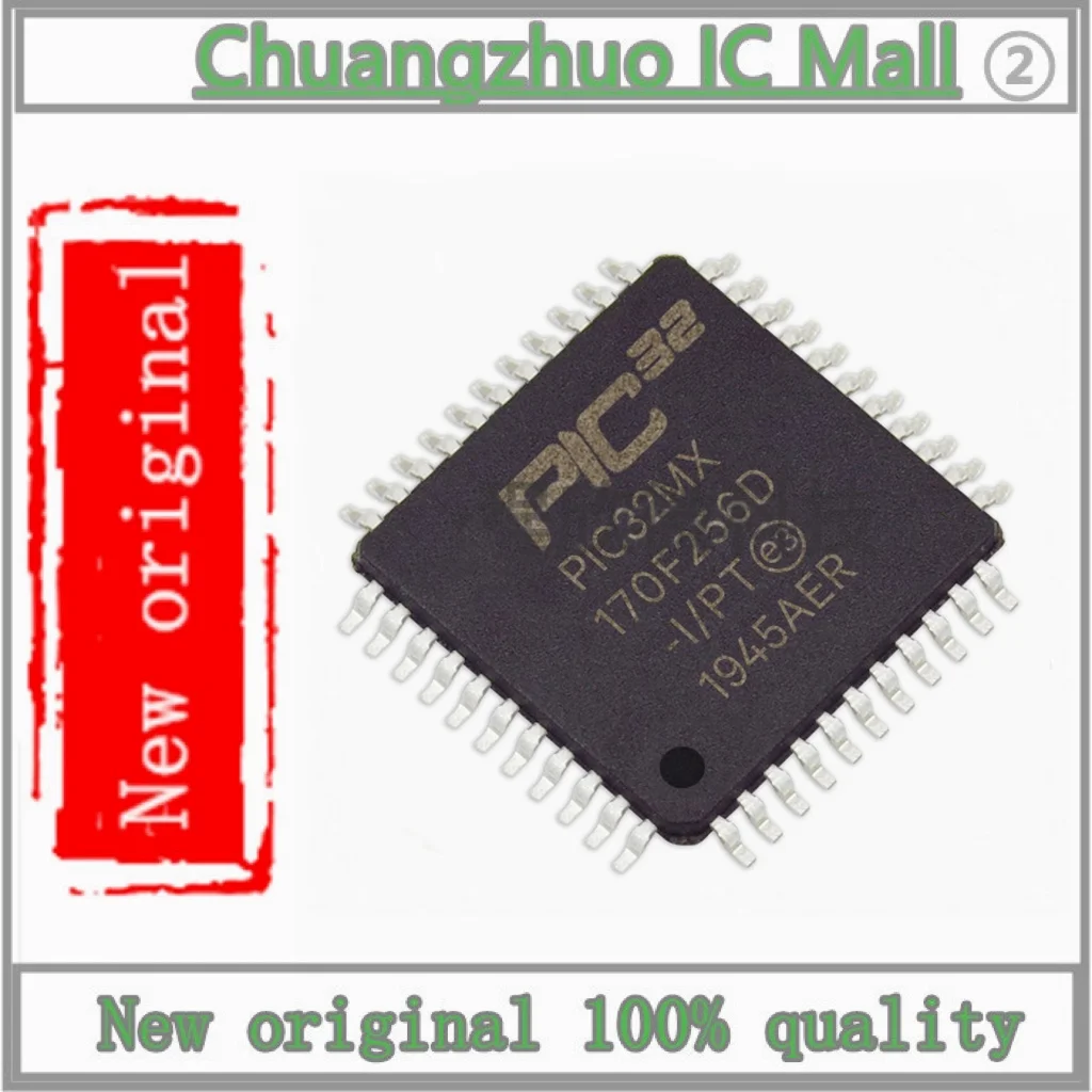 1PCS/lot New original PIC32MX170F256D-I/P T  Other series 40MHz 35 FLASH 256KB TQFP44 Microcontroller Units (MCUs/MPUs/SOCs)