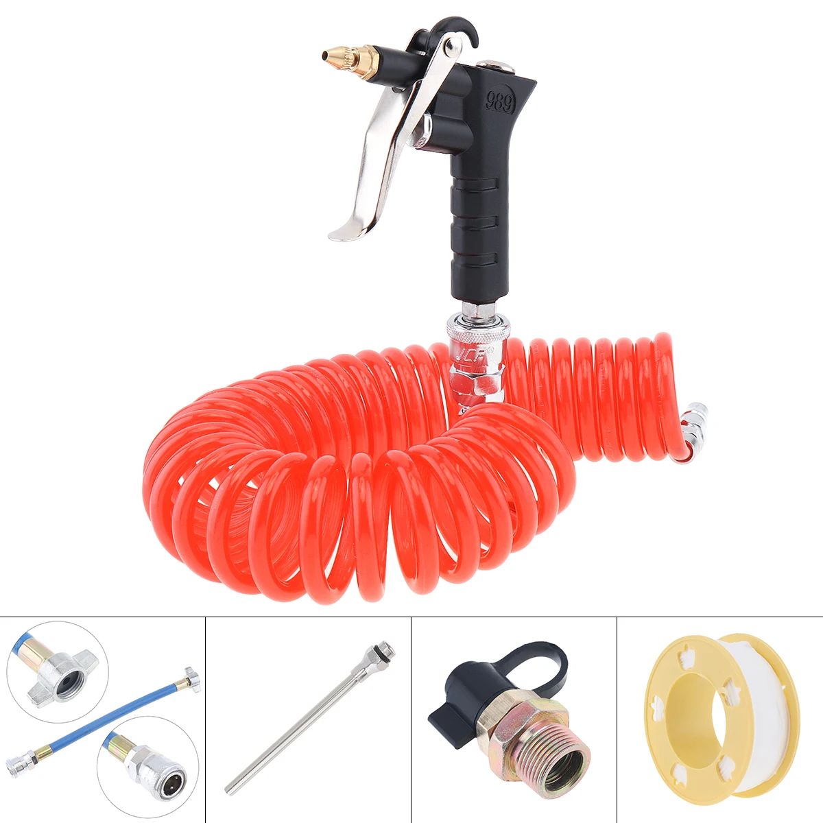 High Pressure Lengthen Pneumatic Cleaning Dust Gun Set 6M Flexible Telescopic Hose Hand Air Valve for Machinery Car Cleaning flexible microfiber duster ehomgui hand duster for cleaning washable cleaning brush for cleaning cobweb blinds furniture cars