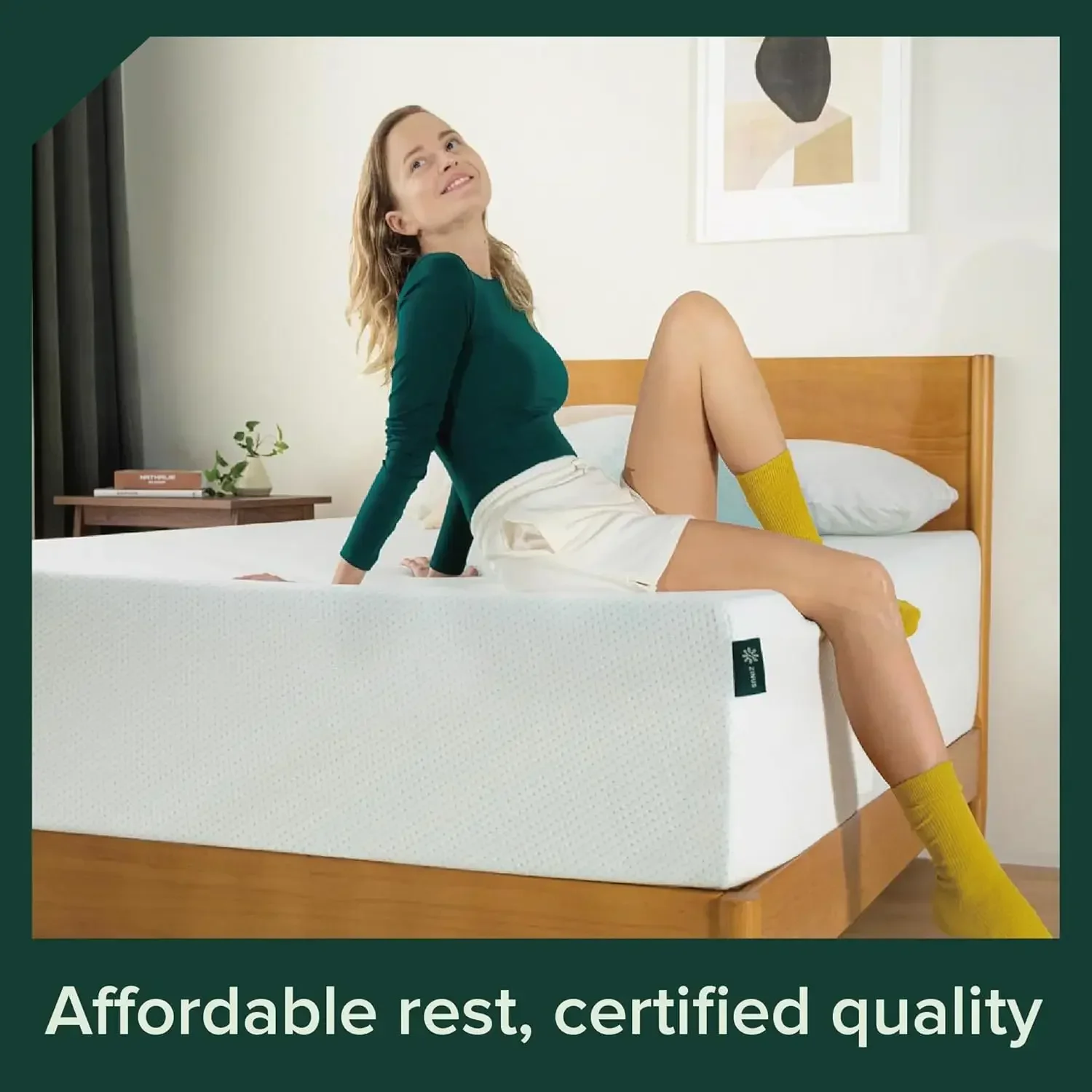 ZINUS Green Tea Memory Foam Mattress [New Version], Fiberglass free, Medium Firm Feel, Zoned Pressure Relief, Cer 2