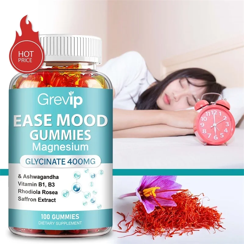 Magnesium Glycinate Gummies Ease Mood Relaxation Cognition and Sleep Quality Supports Nerve & Bone Muscle Health
