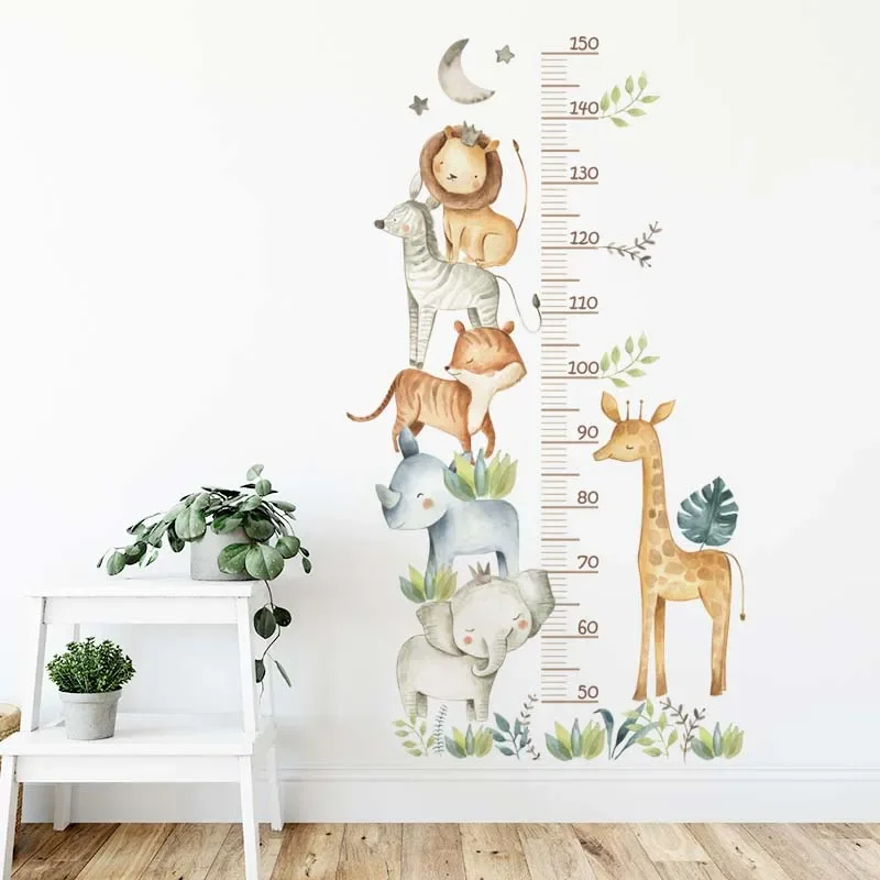 Giraffe Animal Height Growth Chart Wall Sticker 2