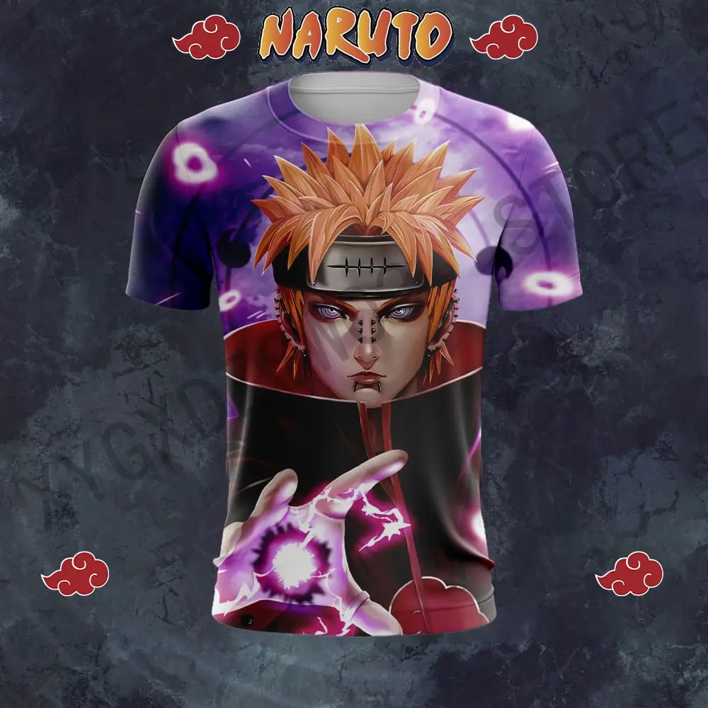 

New Men's T-shirt Shirts Oversized Naruto Gift Trend 2023 Clothing Essentials Anime Y2k Clothes Short Sleeve Hip Hop Streetwear
