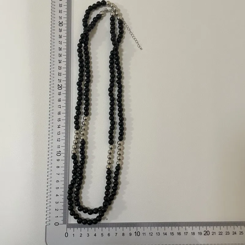 black long beaded women's necklace exaggerated fashion luxury club party banquet clavicle chain For women jewelry accessories