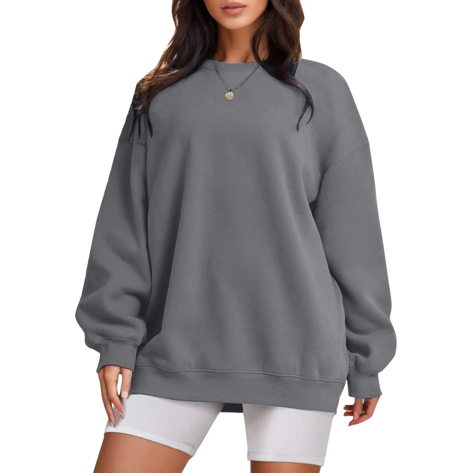 

Autumn Hoodies Solid Oversized Sweatshirt Women Harajuku Pullovers Korean Fashion Matching Long Sleeve Tops Streetwear