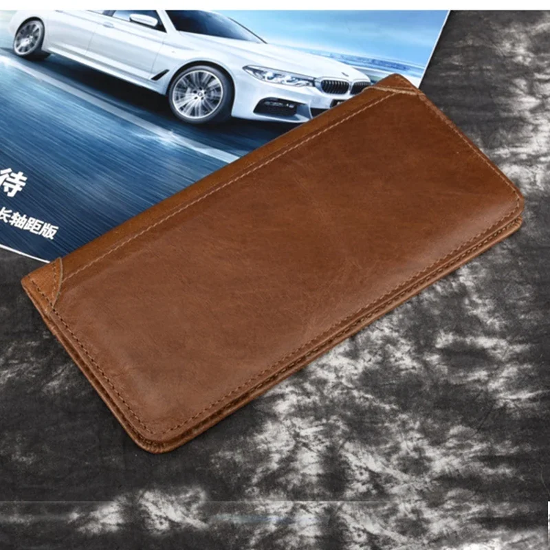 Genuine Leather Men Bifold Wallet with ID Credit Card Cash Pockets