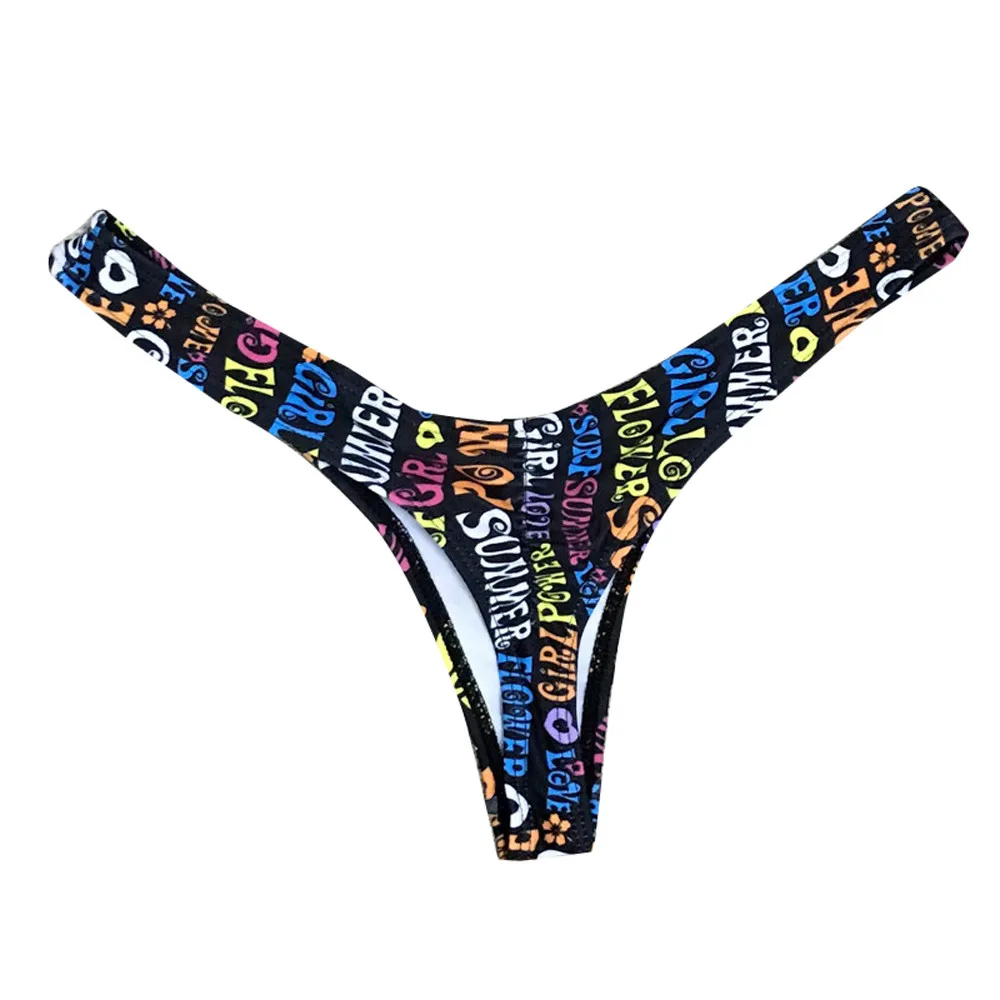 

Women Brazilian Print Bikini Bottom Thong Bathing Beach Swimsuit Swimwear плавки купалные женские stroj kapielowy push up damski