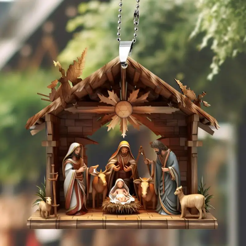 Jésus Est L'ornement De Raison | Décoration De Noël En Bois Pour Crèche | Décoration De Foi Chrétienne | Cadeau De Fête Religieuse | Souvenir De La Sainte Famille - France