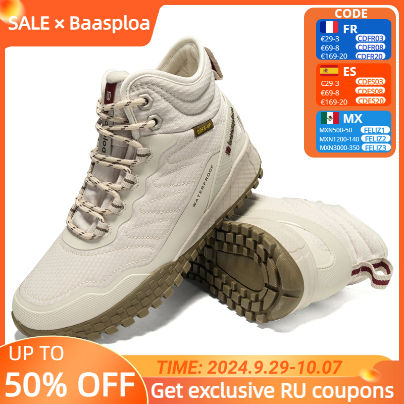 Baasploa Winter Women Sneakers New Plush Warm Ankle Boots for Women Comfort Waterproof Walking Shoes Non-Slip Snow Boots