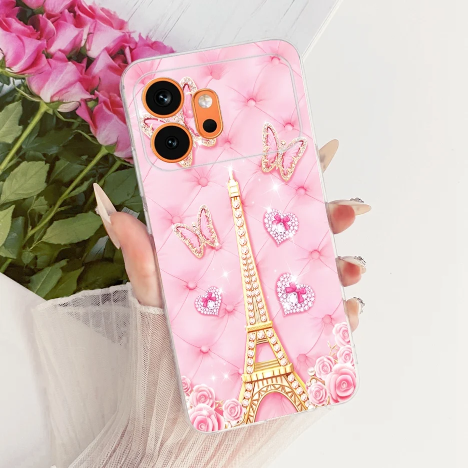 Cute Cat & Peacock Painted Soft Slim Phone Case - Artistic Protective Cover
