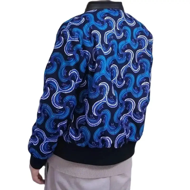 Mens Bomber Jackets Street Styled African Pattern Print Short Coat Male Nigerian Fashion Tailored