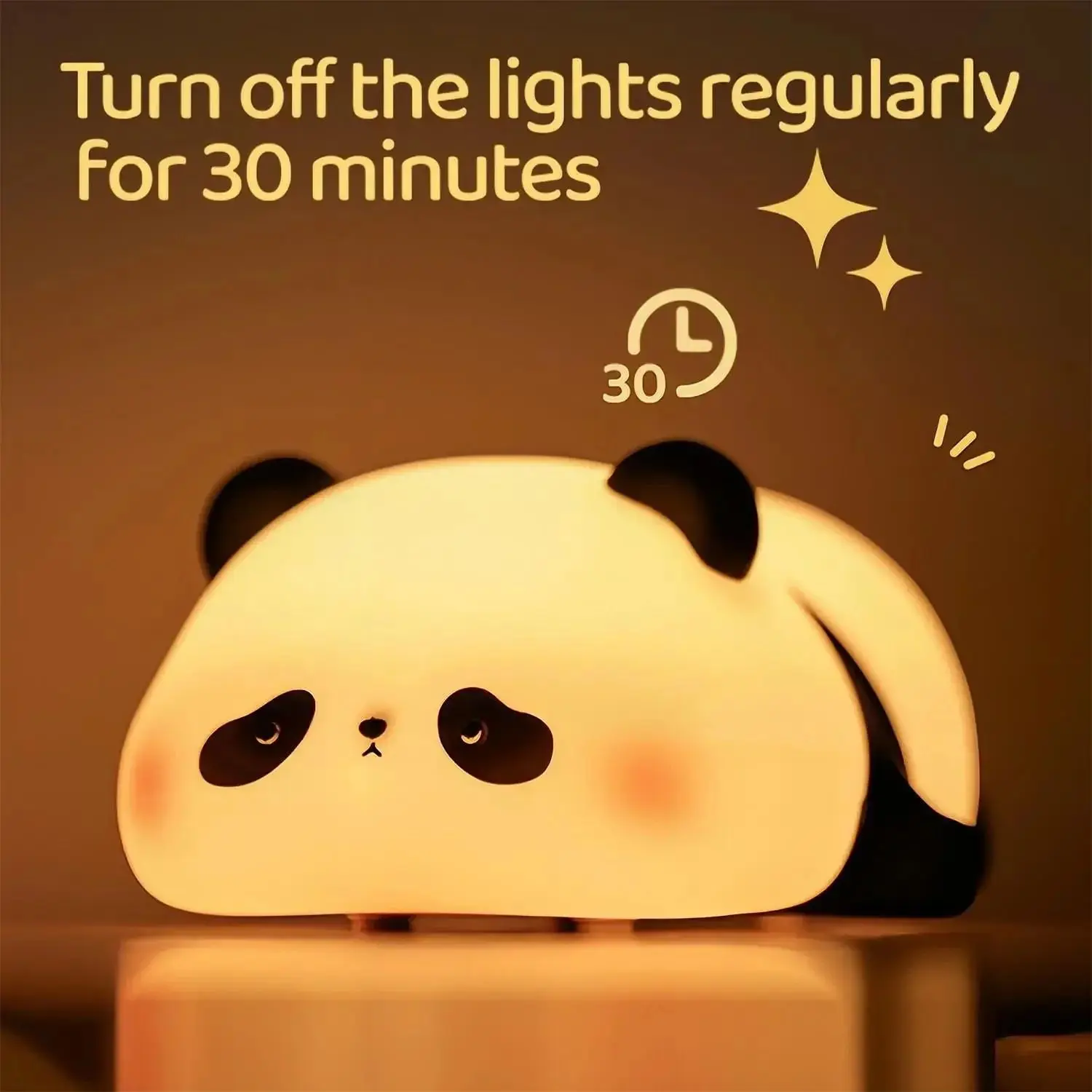 Panda Night Lights For Kids Cute Animal Silicone Timing Rechargeable Lamp Cartoon Panda Bedroom Decoration Kids Boys