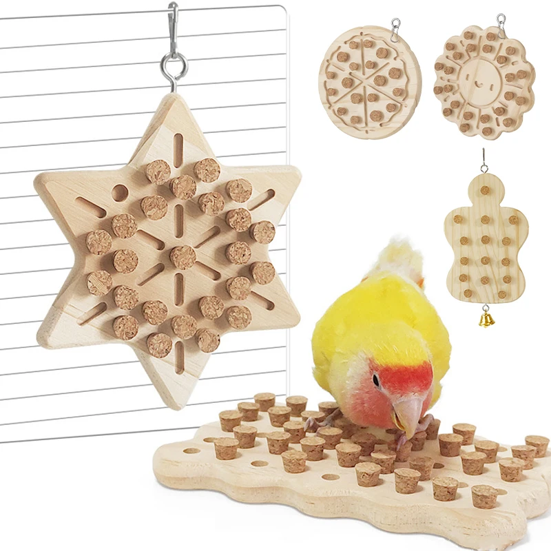 Wooden Parrot Chewing Toy Educational Bird Playing Toys Hanging pet toys Hunt Game for Birds Accessories parrot toy bird toy
