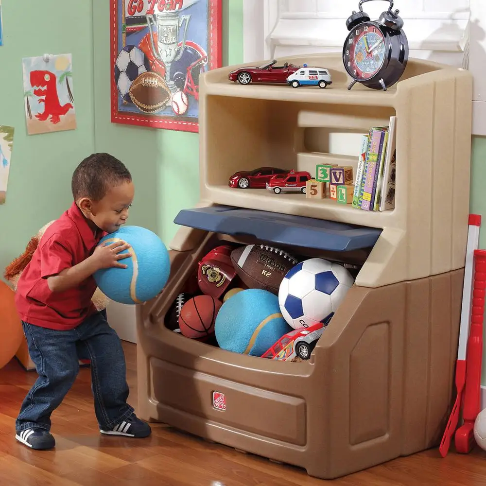 

Lift & Hide 38"H Kids Plastic Storage Bookcase and Toy Box(US Stock)