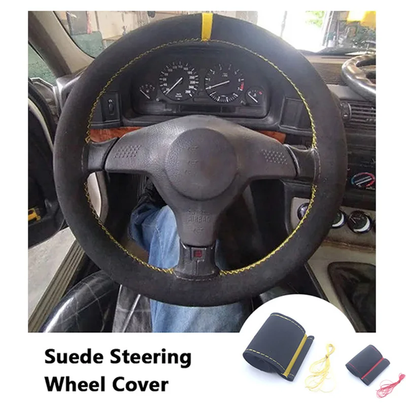 SuedeCarSteeringWheelCoverUniversal38CMcarsteeringwheelcover