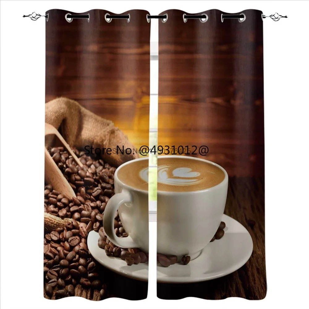 

2023 Brown Coffee Blackout Curtain Made Finished Window Drapes Home Decor Kids Room Window Treatments Curtains