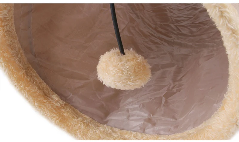 Collapsible Cat Tunnel Pet Cat Toys Play Tunnel Durable Suede Pet Toys Play Tunnel with Ball and Hole Pet Supplies