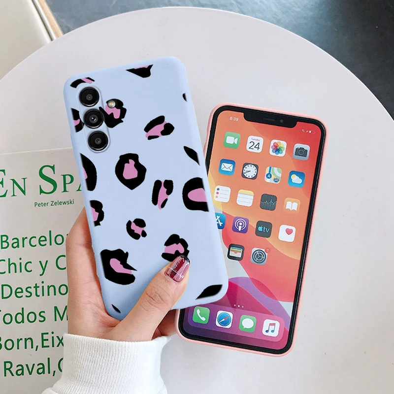 Leopard Print Pattern Soft Silicone Protective Phone Case for Samsung Galaxy A14 5G