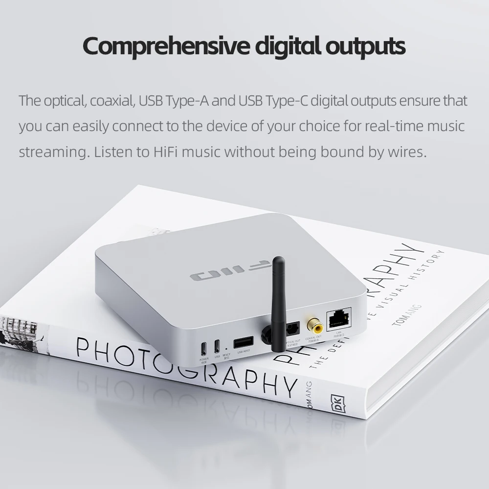 AirPlay Audio Streamer Receiver FiiO SR11 WiFi Multiroom Streamer Stream Hi-Res Audio from Spotify Music Tidal and More audio streamer receiver