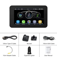 Podofo Écran intelligent 4,7'' pour voiture avec égaliseur, FM, GPS, lecteur multimédia, Carplay, Android Auto, Bluetooth, transmission FM, Airplay, Android Cast, AUX 6