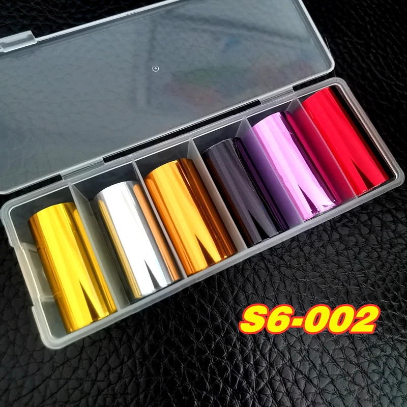 Luxury Brand & Butterfly Nail Art Foil Transfer Stickers (6 Rolls)