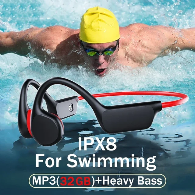 XIAOMI-auriculares de conducción ósea para natación, cascos inalámbricos  con Bluetooth, resistentes al agua IPX8, reproductor MP3 de 32GB, Hifi, con  micrófono - AliExpress