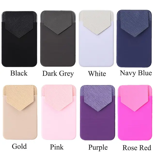 Portafoglio Adesivo Per Smartphone Universale - Custodia Slim Per Carte, Stick-on In Silicone - Foto 4