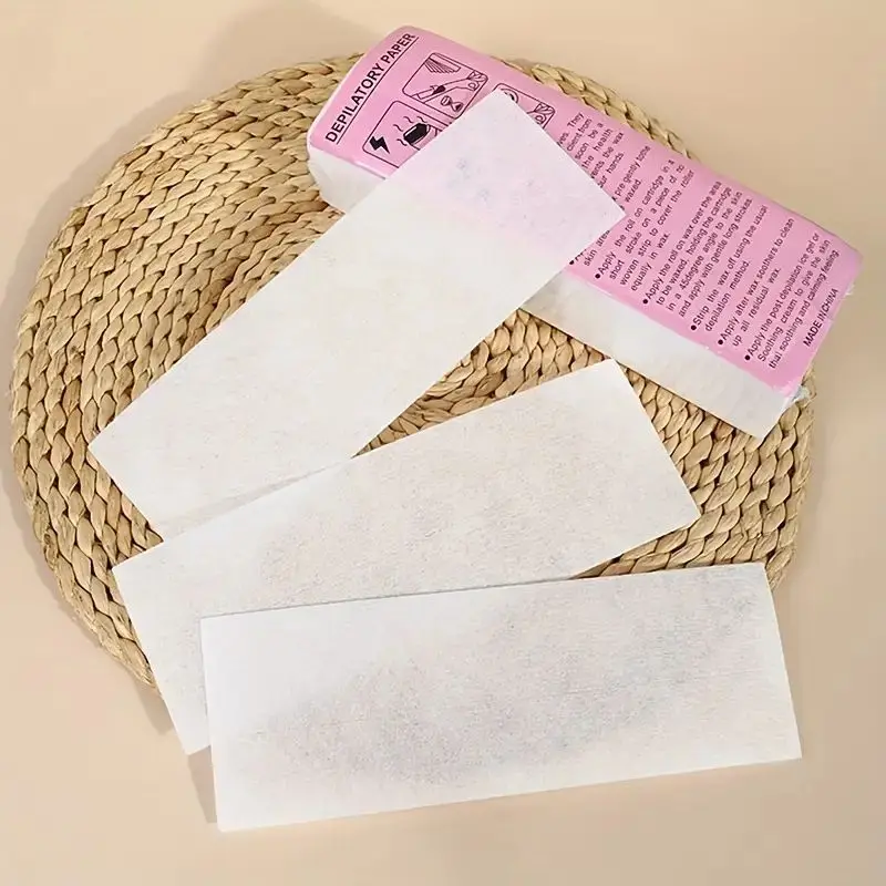 20/100pcs Deluxe Hair Removal Wax Strips Kit - Easy to Use, Disposable, Gentle on Skin, Painless Depilatory Wax Papers for Face 6