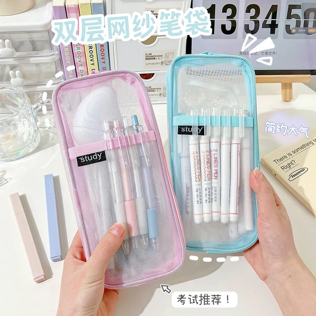 Transparent Plastic Pen Case Pencil  Transparent Stationery Pencil Case -  1pcs - Aliexpress