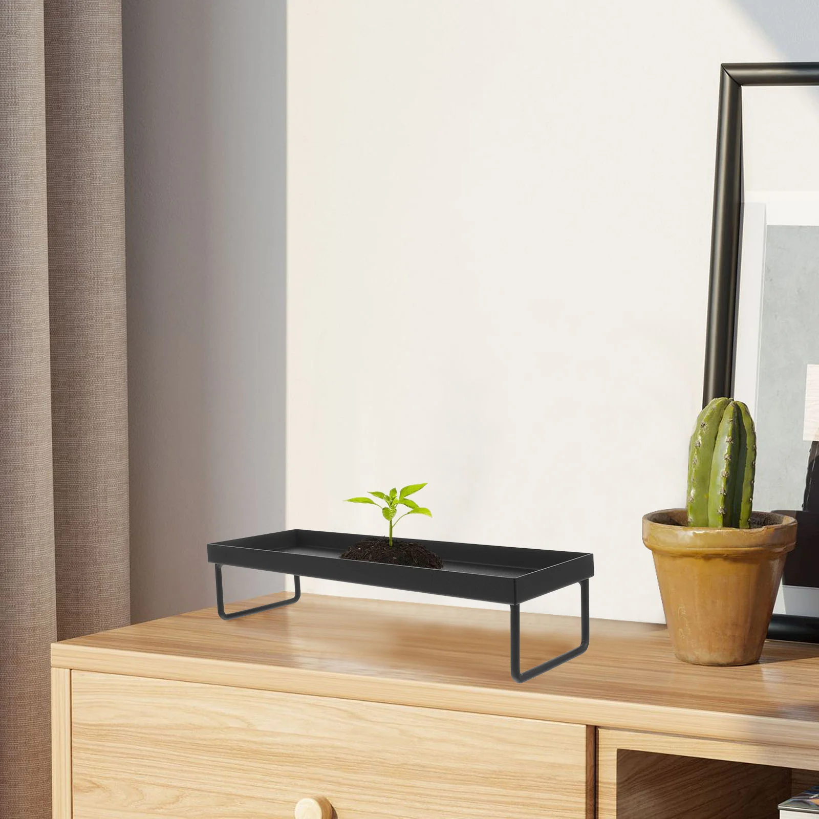 

Rectangular Plants Planter Tray Micro Landscape Plants Tray Metal Flowers Layout Tray Table Plants Tray