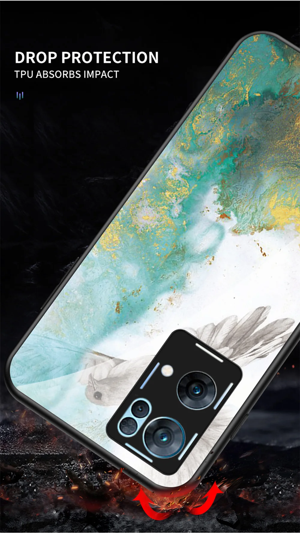 Reno Ace 2 4Z 5Z 6Z 7Z Kansi DECLAREYAO Karkaistu lasi Kova Coque For OPPO Reno 3 4 5 5K 6 7 8 Pro Plus -kotelo Silikoni So_voghion.com