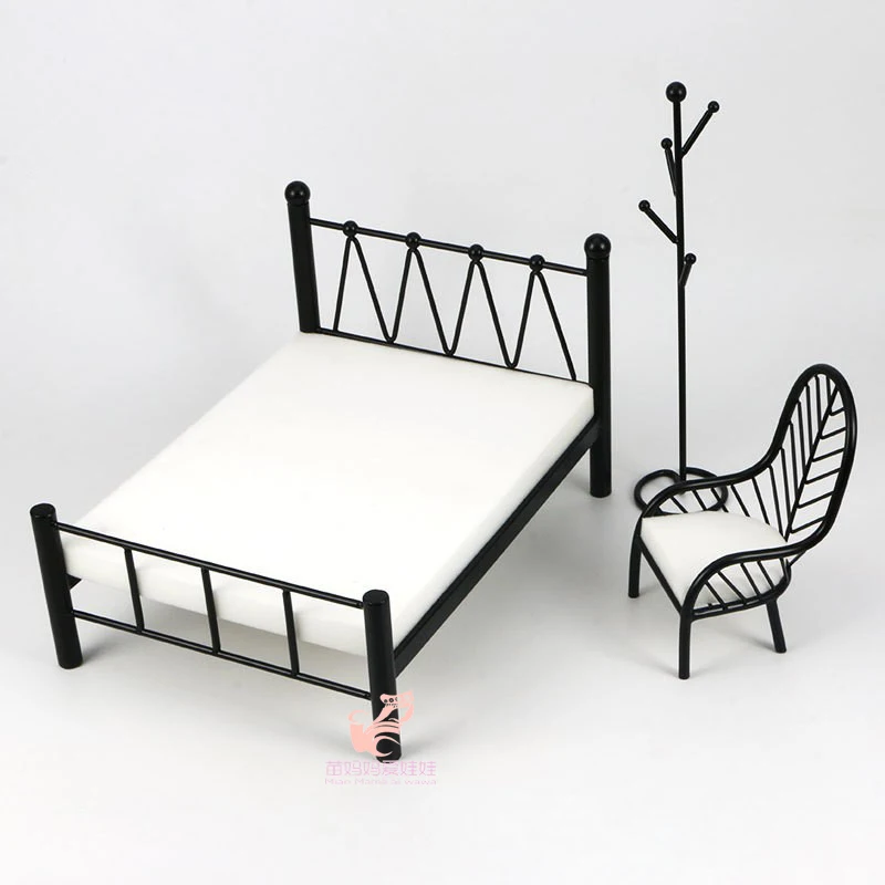 Blythe Doll House Furniture Metal Bed Chair For Barbie 30cm Doll Ob11 Accessories