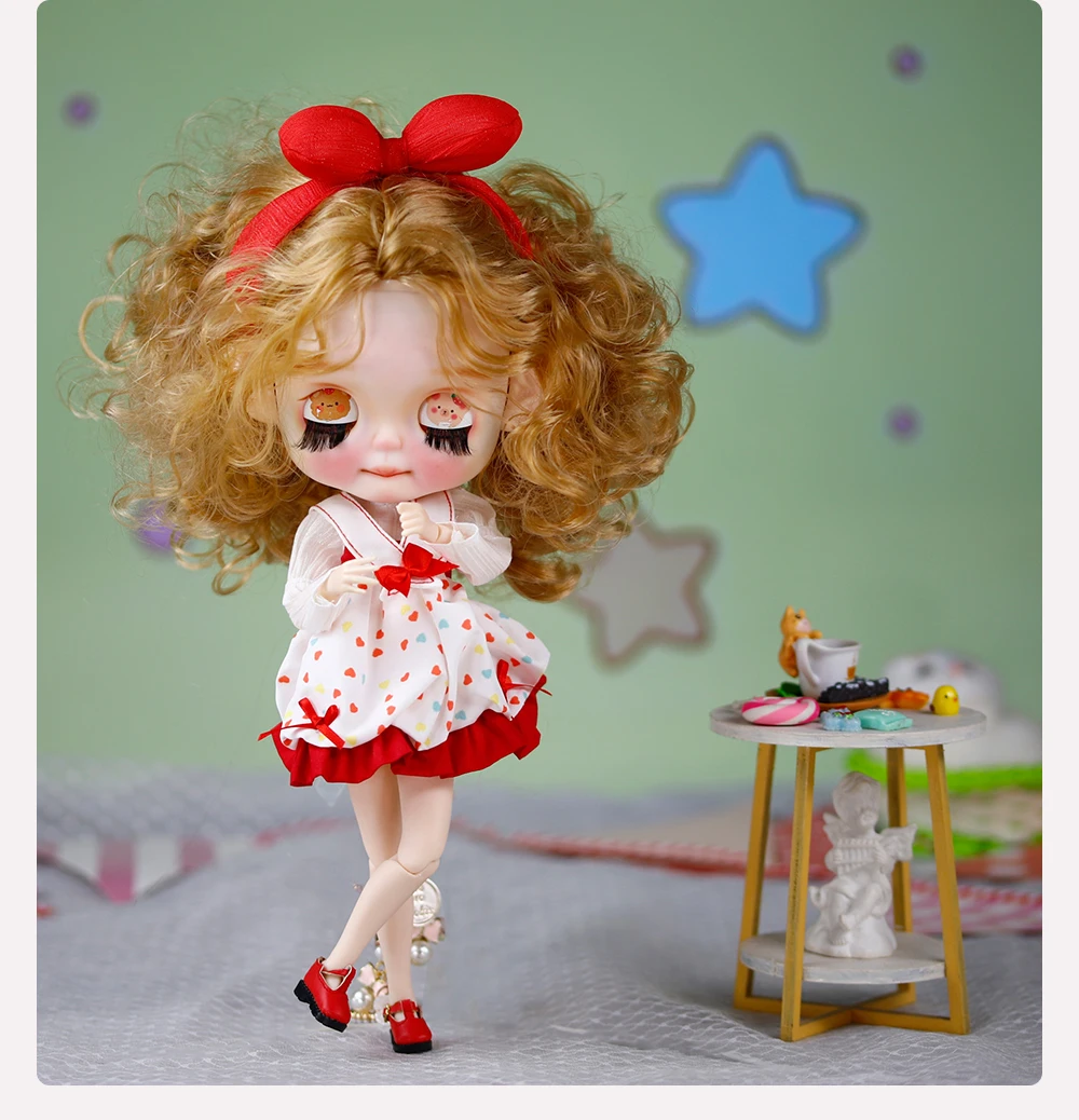 Penelope - Premium Custom Neo Blythe Doll with Blonde Hair, White Skin & Matte Cute Face 13