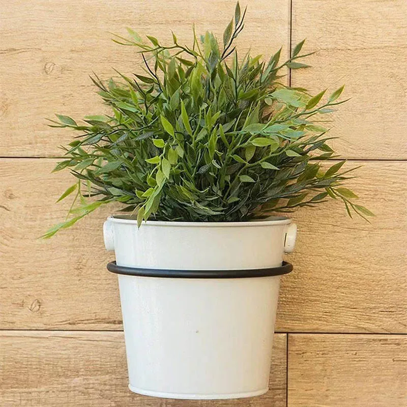Wall Mount Ring Flower Plant Pot Holder Metal Planter Hook Hanger Wall Bracket Storage Rack Planters Home Garden Wall Decoration