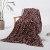 Faux Rabbit Fur Leopard Print Double-layer Coral Rabbit Plush Blanket Bedroom Sofa Soft Breathable Warm Cover Blanket 4