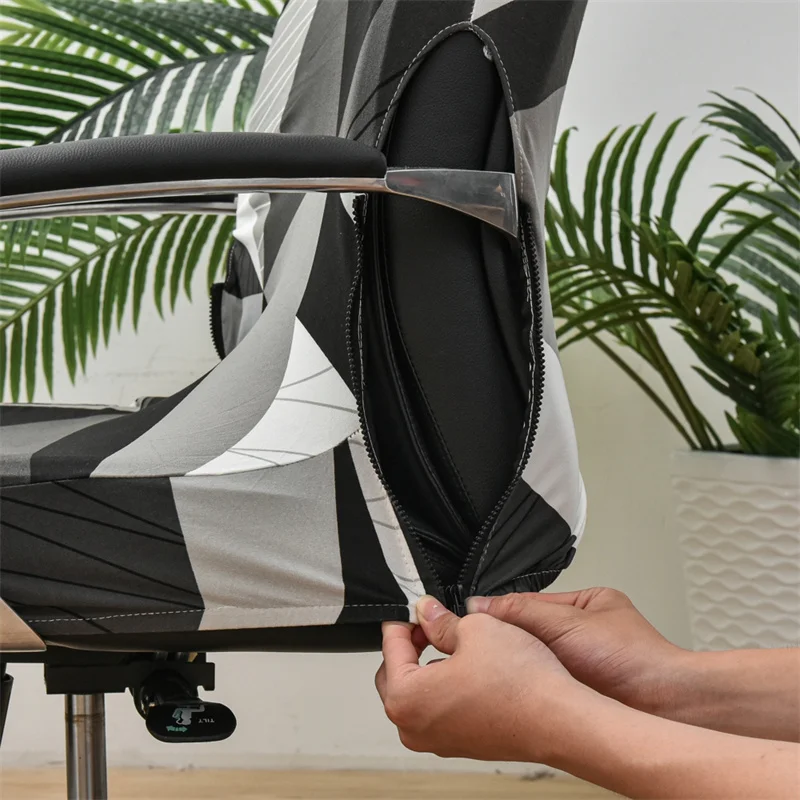 Elastic Geometry Stretch Slipcover for Office & Gaming Chairs - Washable & Non-Slip