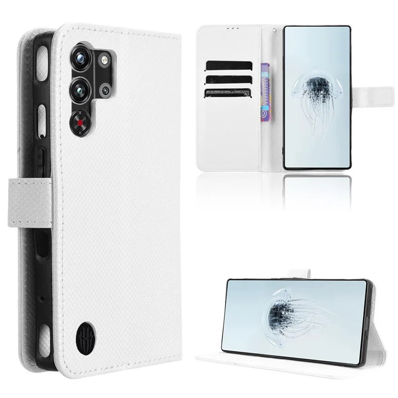 Leather Flip Wallet Case with Magnetic Book Holder Cover