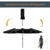 Patio Umbrella 15x9FT LED Double-sided with UPF50+ and Wind-Resistant Design, (No Base), Effortless Operation Outdoor Umbrella 3