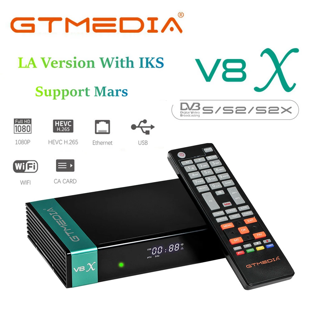 Ricevitore Satellitare Gtmedia V8X Con Ricevitore Scheda Ca Per Tv Sat Dvb-S/S2/S2X Finder 1080P Decoder Tv Set Top Box Smart Tv Box
