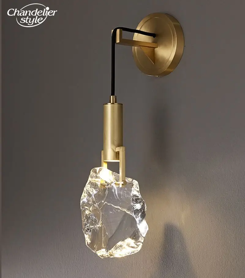 Modern LED Wall Lamps Lustre Luxury Gold Crystal Wall Sconce Decor Living Room Bathroom Bedroom Corridor Indoor Lighting Fixture