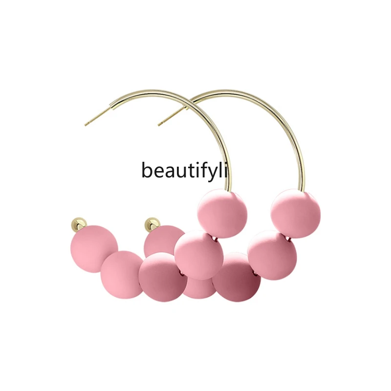 

Niche Exaggerated Ear Ring New Fashion Earrings Seaside Vacation Style Dopamine Wear Match Circle Earrings