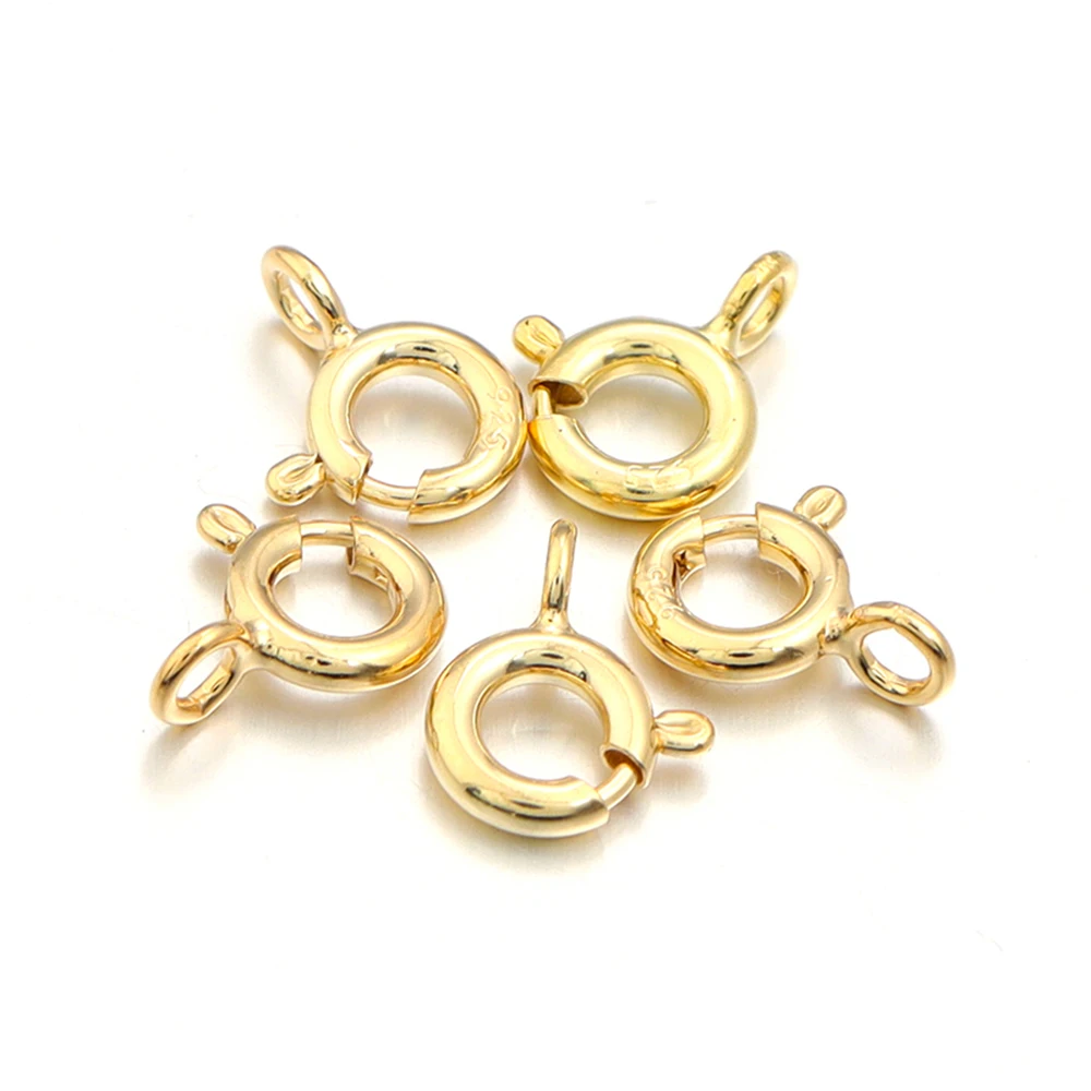 5 Stücke S925 Sterling Silber Frühling Ring Verschluss Mit Offenen Jump Ring Schmuck Verschluss Für Kette Halskette Armband Anschlüsse Großhanl