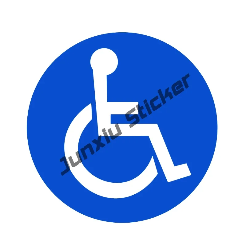 Handicap Color Vinyl Decal Sticker Waterproof Car Window Disabled Wheelchair Disabled Round Warning Decoration PVC Car Sticker