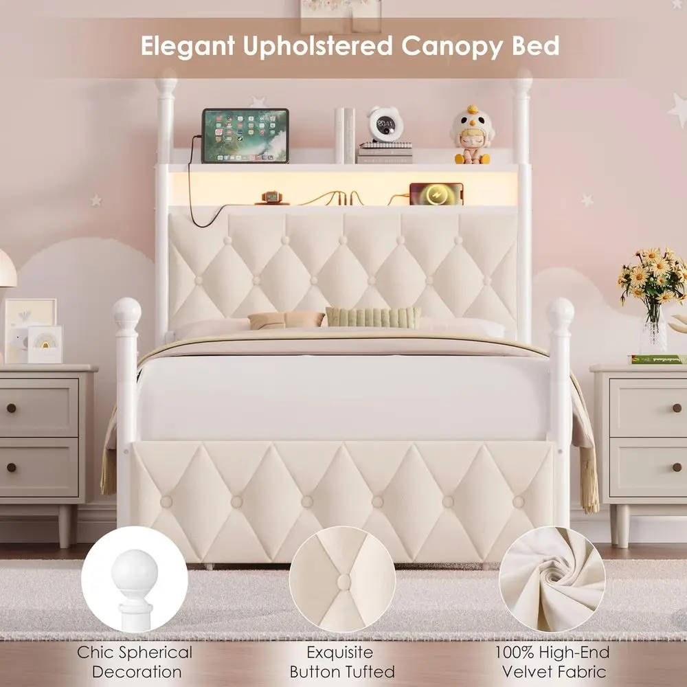LED Canopy Storage Bed 6